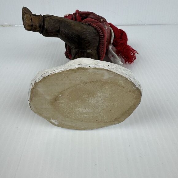 Vintage Boy Carrying Apple Basket Rare Statue Winter Hat Scarf Red Figurine - Picture 9 of 12